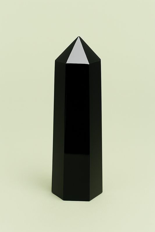 Black Obsidian Crystal Tower